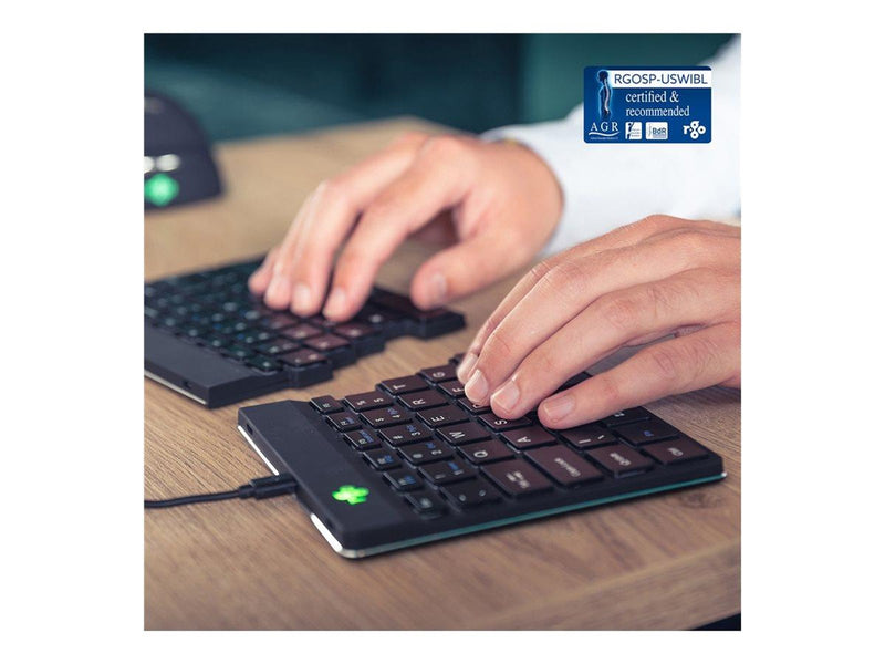R-Go Tools R-Go Split Ergonomiske tastatur QWERTY (US) sort kablet - Tastatur - Englisch (US) - Schwarz