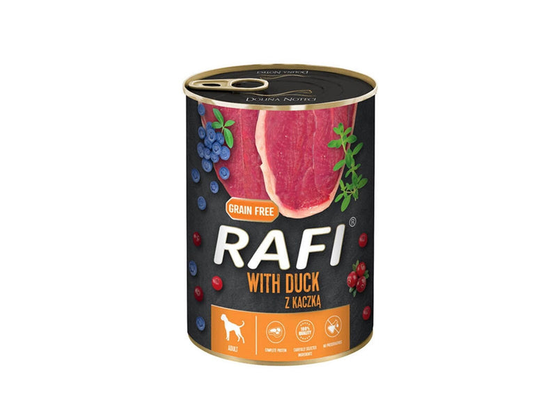 RAFI Getreidefreies Nassfutter für Hunde mit Ente 400g