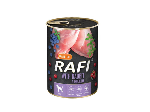 RAFI Getreidefreies Nassfutter für Hunde mit Kaninchen 400g