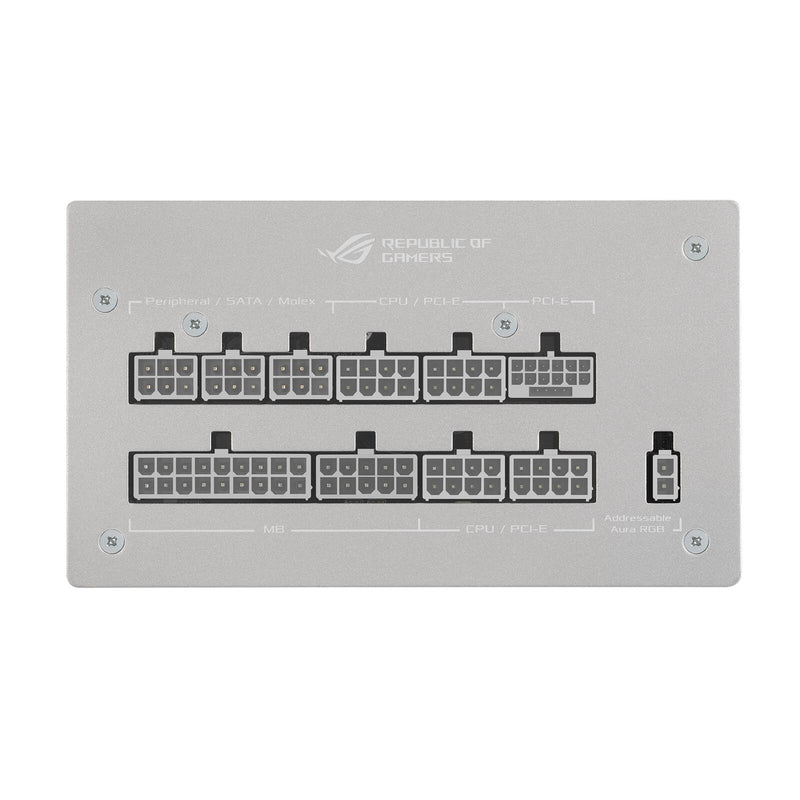 ASUS ROG Strix 1000G Aura White Edition vollmodulares Gaming Netzteil (1000 Watt, Aura Sync ARGB Beleuchtung, ATX 3.0 Ko