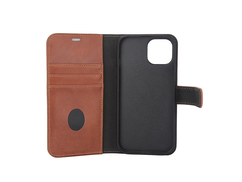 Radicover Wallet Case 2in1 Anti Radiation Leather MagS Brown - iPhone 15
