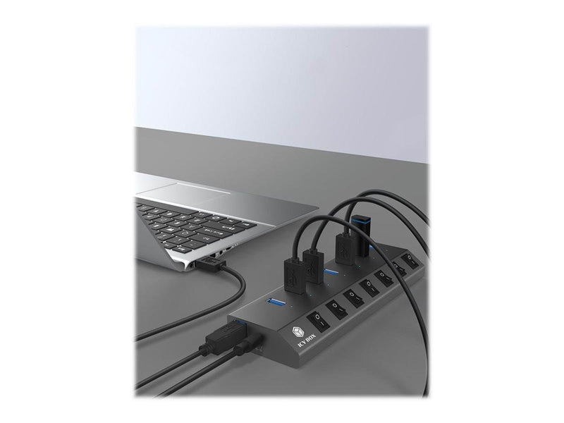 RaidSonic ICY BOX USB-Hubs - USB 3.2 - 7 - Grau