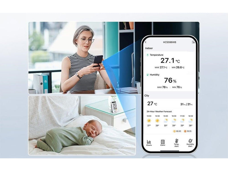 RainPoint HCS596WB Solar-Powered Wi-Fi Thermohygrometer