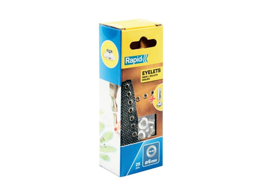 Rapid Eyelets 6mm Box 25pcs + 2 Metal Tools