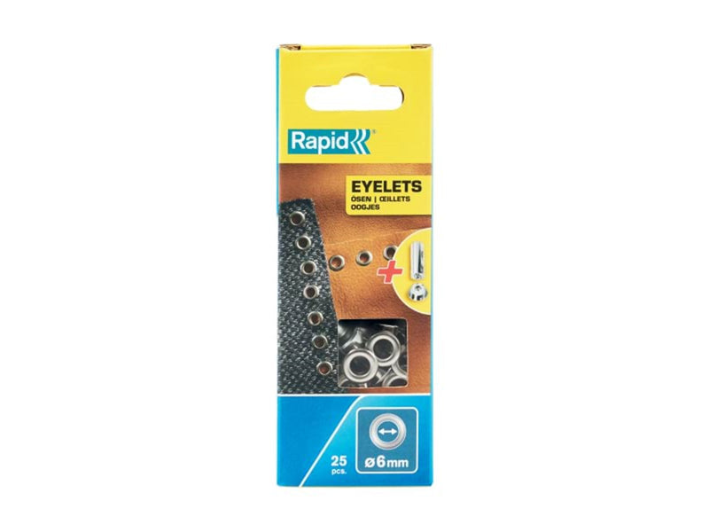 Rapid Eyelets 6mm Box 25pcs + 2 Metal Tools