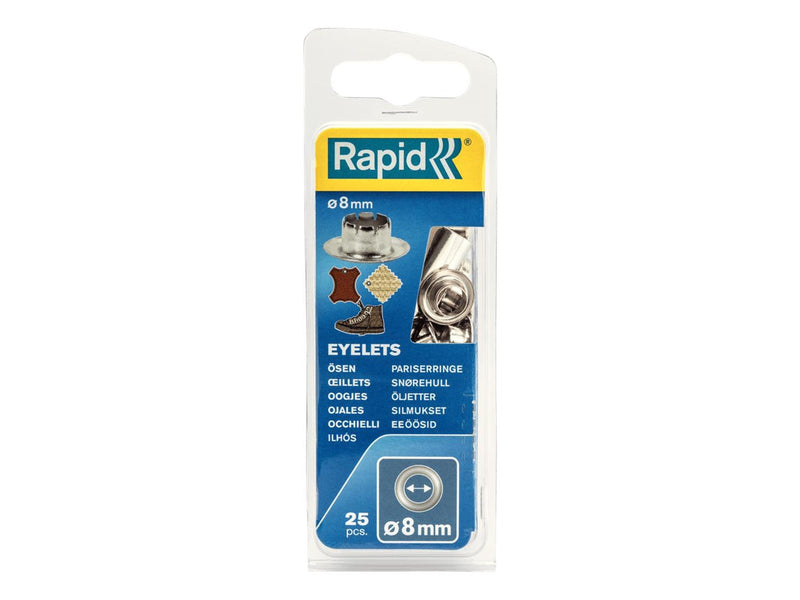 Rapid Eyelets 8mm Box 25pcs + 2 Metal Tools