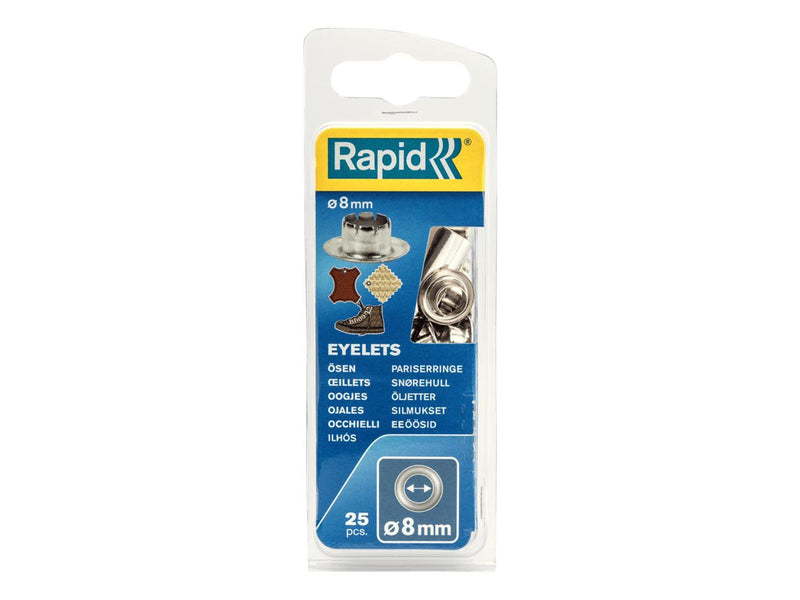 Rapid Eyelets 8mm Box 25pcs + 2 Metal Tools