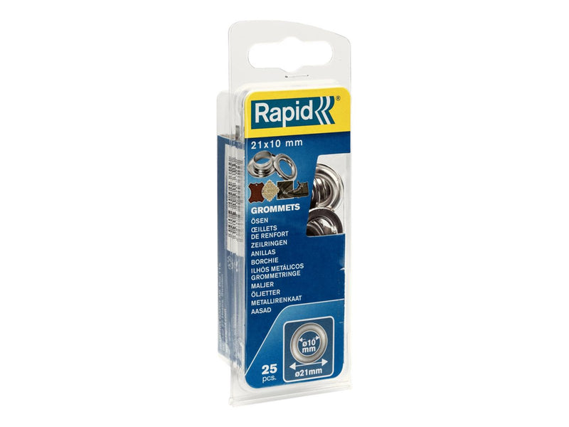 Rapid Grommets 21x10 Box 25pcs+2 Metal Tools