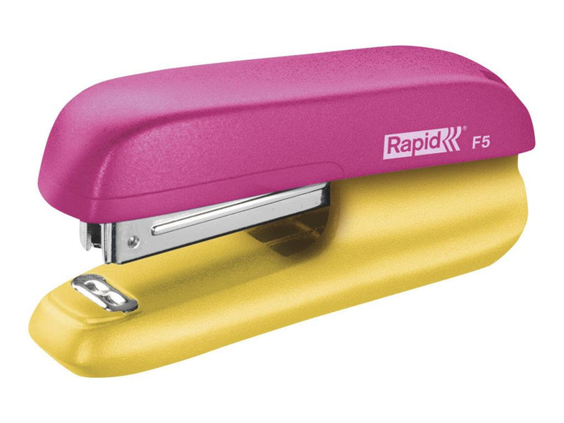 Rapid  Mini Heftgerät F5 und Locher Set Pink/Gelb