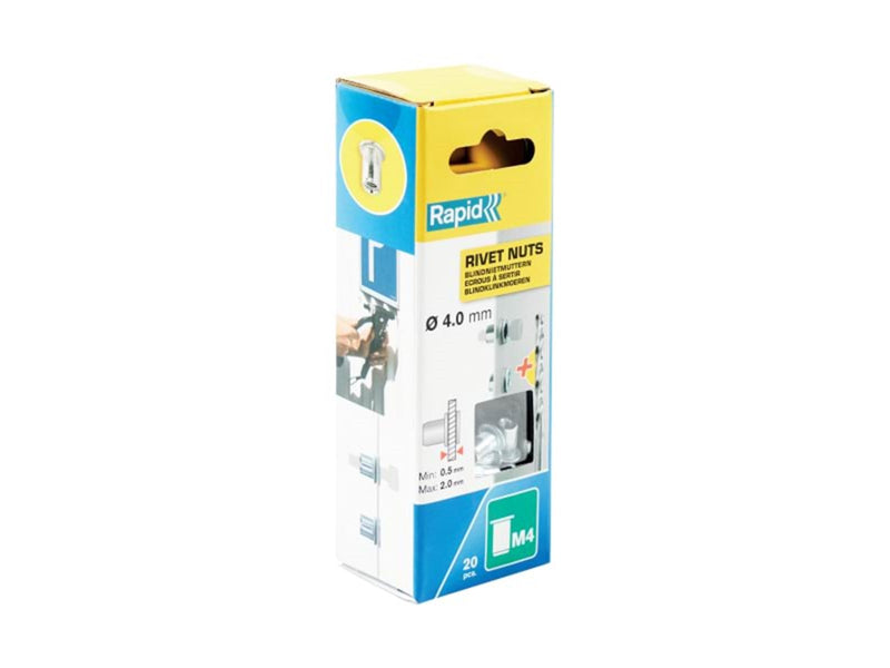Rapid Rivet Nuts M4 20pcs + Drill Box