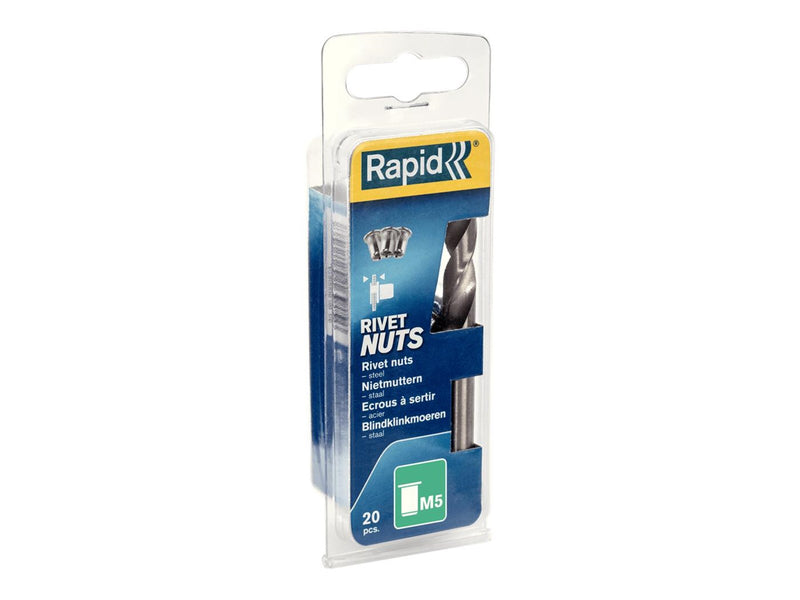 Rapid Rivet Nuts M5 20pcs + Drill Box