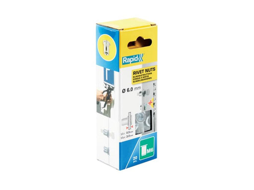 Rapid Rivet Nuts M6 20pcs + Drill Box