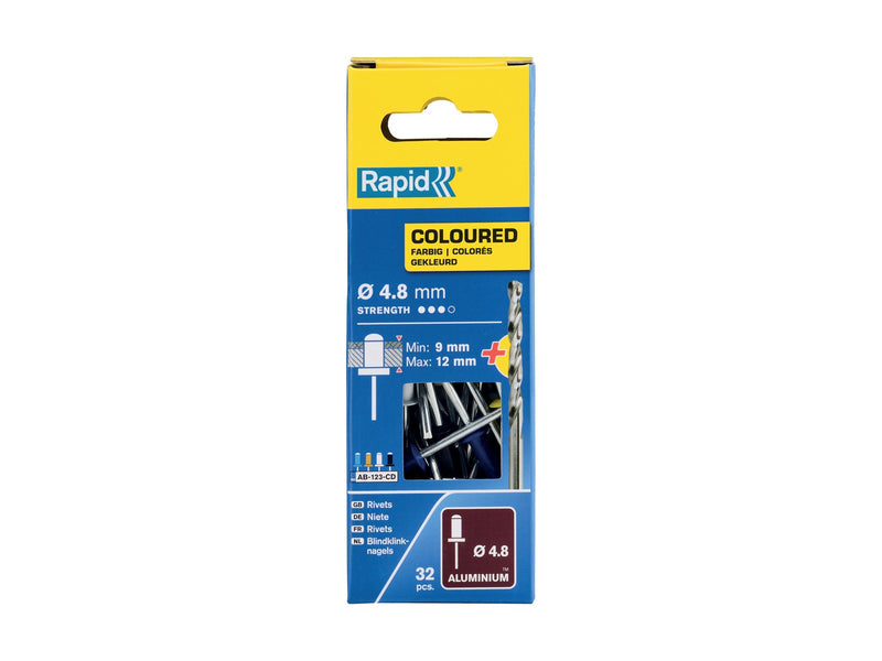 Rapid RivetsØ4.8x16 4Colours 32pcs+Drill Box