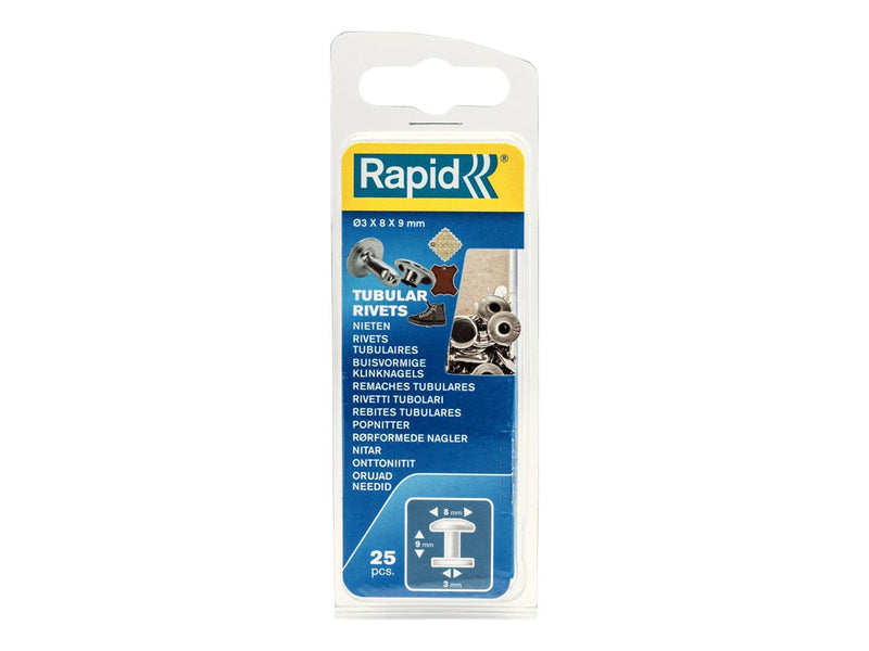 Rapid Tubular Rivets 8x3x9 Box 25pcs