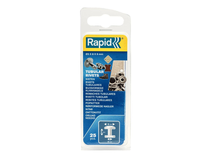 Rapid Tubular Rivets 8x3x9 Box 25pcs