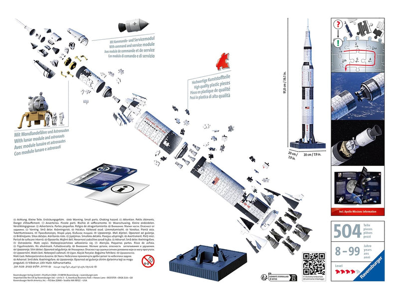 Ravensburger Apollo Saturn V Rocket 440p 3D Puzzle