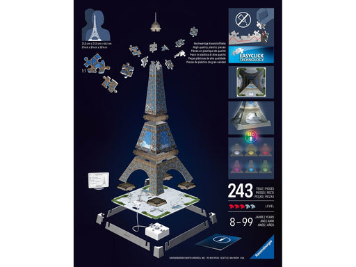 Ravensburger Iconics: Eiffelturm - mit Licht 3D Puzzle