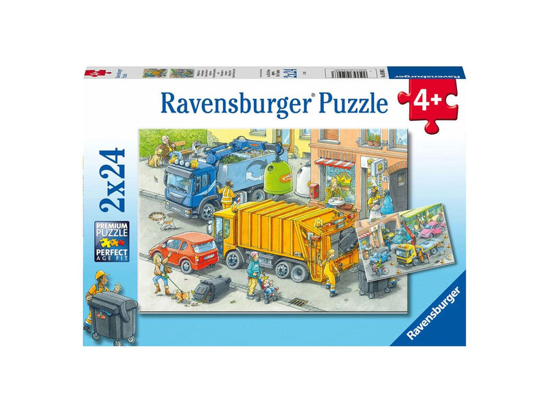 Ravensburger Jigsaw puzzle Garbage truck and Tow truck 2x24 pc 2D Puzzles