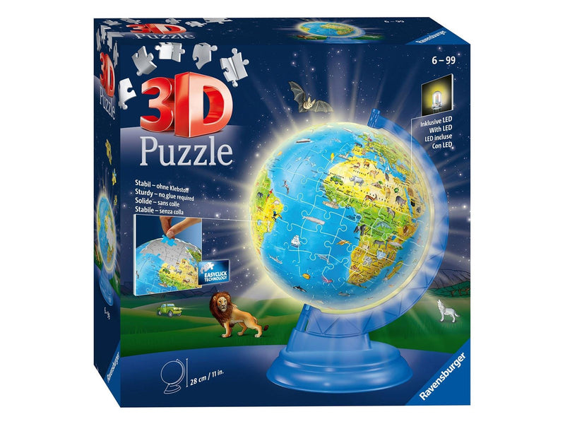 Ravensburger Light Up Children's World Map 3D Puzzle 180pc 3D Puzzle