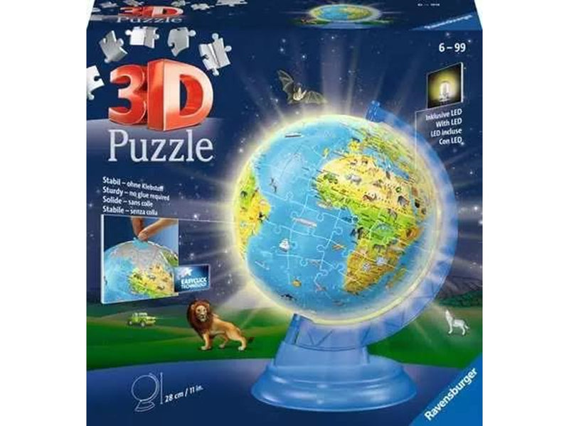 Ravensburger Light Up Children's World Map 3D Puzzle 180pc 3D Puzzle