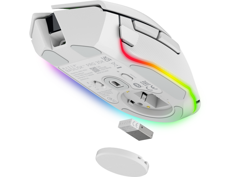 Razer Basilisk V3 Pro 35K - Gaming Maus (Weiß mit RGB Licht)