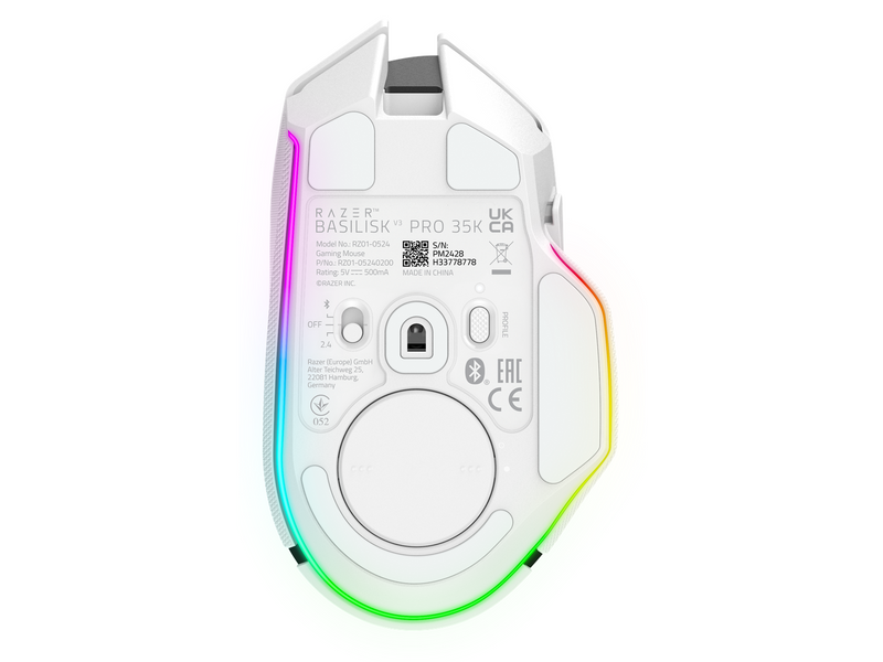 Razer Basilisk V3 Pro 35K - Gaming Maus (Weiß mit RGB Licht)