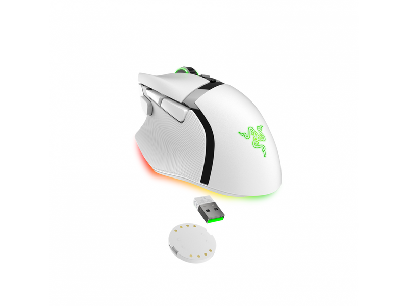 Razer Basilisk V3 Pro - Mercury - Gaming Maus (Weiß mit RGB Licht)
