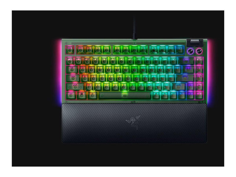 Razer BlackWidow V4 75% Hotswap - Tactile Mechanical - Phantom Green Edition - Gaming Tastatur (TKL) - 75% - Englisch (US) - Grün