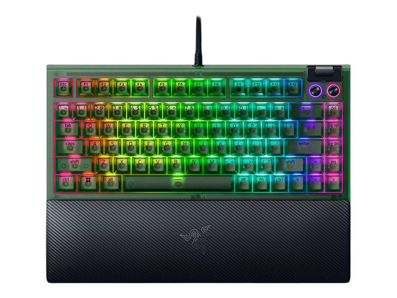 Razer BlackWidow V4 75% Hotswap - Tactile Mechanical - Phantom Green Edition - Gaming Tastatur (TKL) - 75% - Englisch (US) - Grün