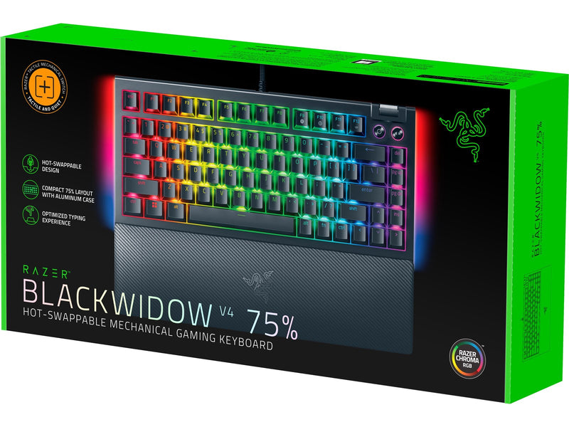 Razer BlackWidow V4 75% - US (ISO) - Gaming Tastatur (TKL) - Englisch (US) - Schwarz