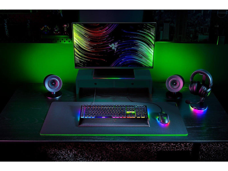 Razer BlackWidow V4 - Green Mechanical (Clicky) - Gaming Tastatur - Full-Size - Französisch - Schwarz