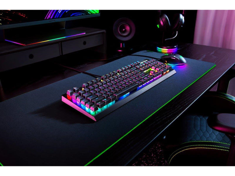 Razer BlackWidow V4 X - Green Mechanical (Clicky) - Gaming Tastatur - Full-Size - Französisch - Schwarz