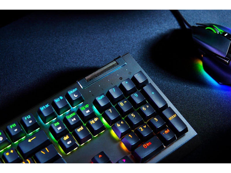 Razer BlackWidow V4 X - Green Mechanical (Clicky) - Gaming Tastatur - Full-Size - Französisch - Schwarz