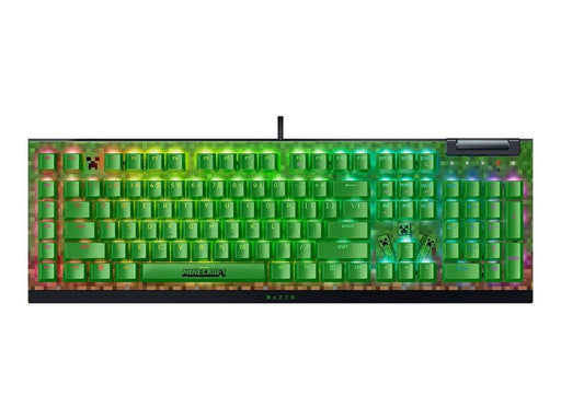 Razer BlackWidow V4 X - Green Mechanical (Clicky) - Minecraft Edition - Gaming Tastatur - Full-Size - Englisch (US) - Grün