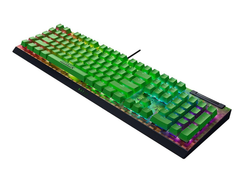 Razer BlackWidow V4 X - Green Mechanical (Clicky) - Minecraft Edition - Gaming Tastatur - Full-Size - Englisch (US) - Grün