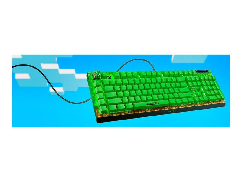 Razer BlackWidow V4 X - Green Mechanical (Clicky) - Minecraft Edition - Gaming Tastatur - Full-Size - Englisch (US) - Grün