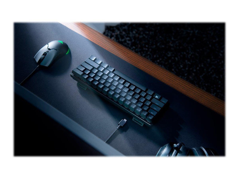 Razer Huntsman Mini 60% - Optical Purple (Clicky) - Gaming Tastatur (TKL) - 60% - Französisch - Schwarz