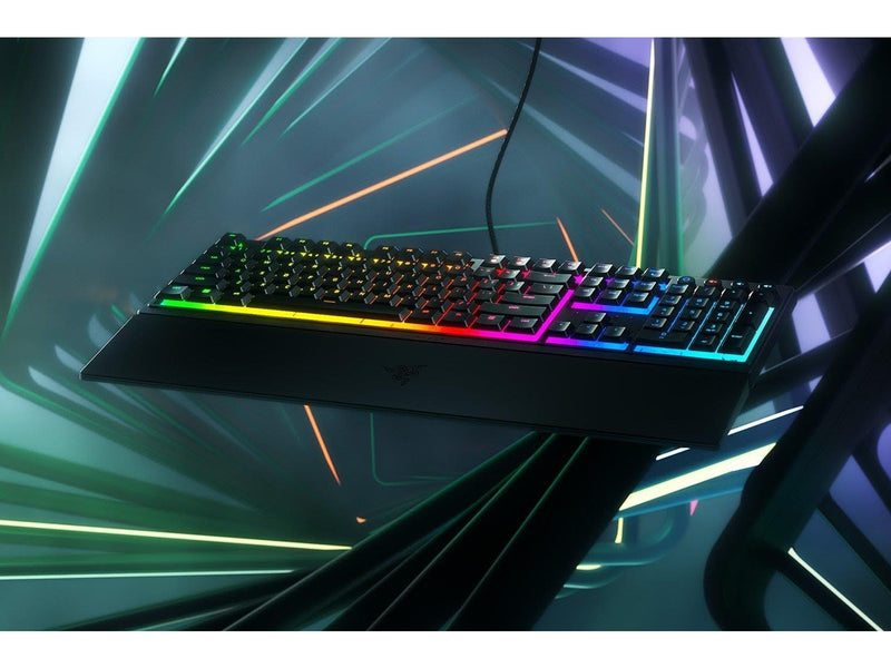 Razer Ornata V3 Low-Profile - Mecha-Membrane (Clicky) - Gaming Tastatur - Full-Size - Französisch - Schwarz *DEMO*