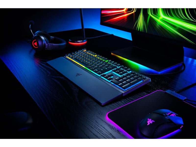 Razer Ornata V3 Low-Profile - Mecha-Membrane (Clicky) - Gaming Tastatur - Full-Size - Französisch - Schwarz *DEMO*