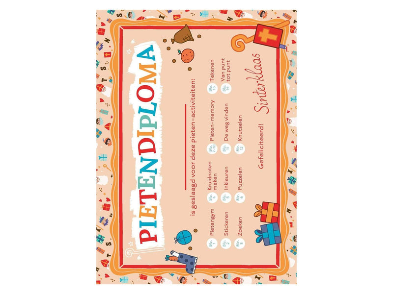 Rebo Publishers - Sinterklaas Piet diploma book with stickers