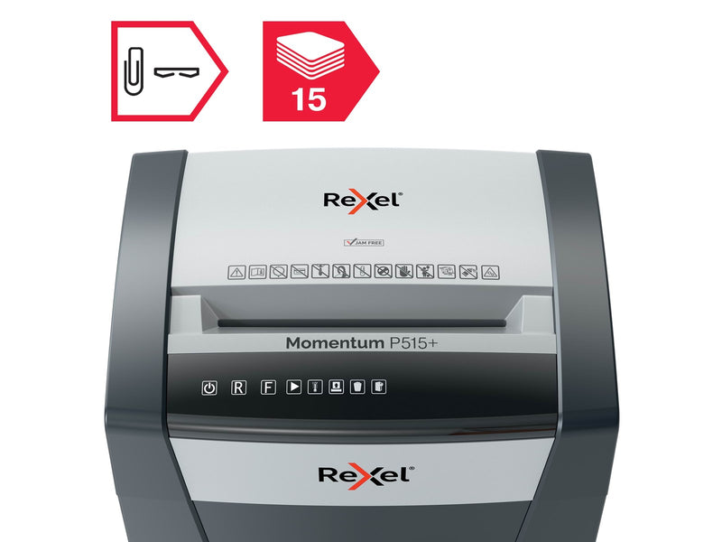 Rexel Momentum P515+ Anti-Papierstau Mikroschnitt- Aktenvernichter