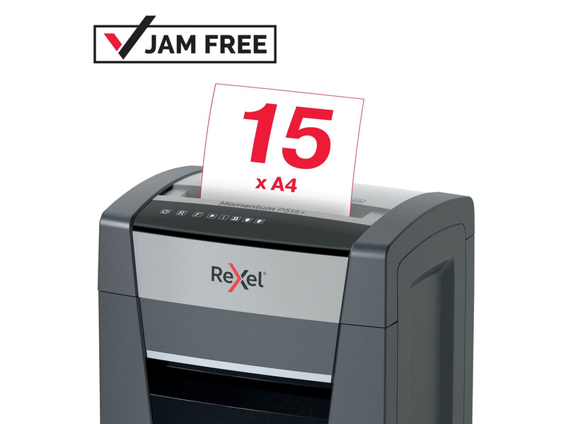 Rexel Momentum P515+ Anti-Papierstau Mikroschnitt- Aktenvernichter