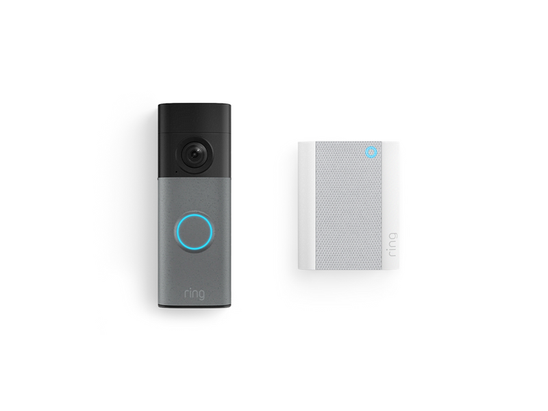 Ring Battery Video Doorbell - Retinal 2K & Chime (3rd Gen) - Speckled Grey