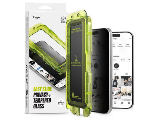 Ringke Easy Slide 2-pack Privacy Glass for iPhone 17 Pro - Black