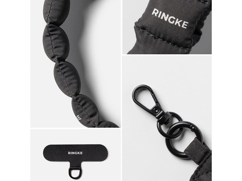 Ringke  Holder & Puffer Hand Strap Phone Lanyard - Black