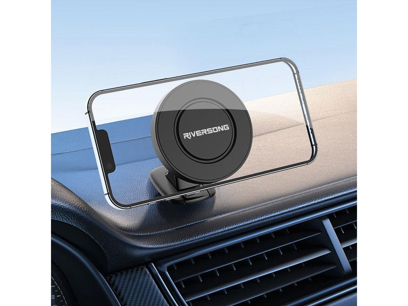 Riversong MagClip 03 Magnetic iPhone 12-15 Holder For Cars Black