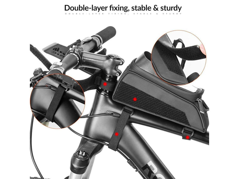 Rockbros 029-1BK bicycle bag for frame with phone cover - black