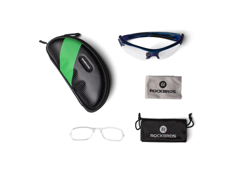 Rockbros 10069 photochromic UV400 cycling glasses - blue