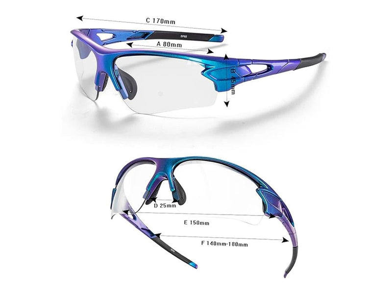 Rockbros 10069 photochromic UV400 cycling glasses - blue