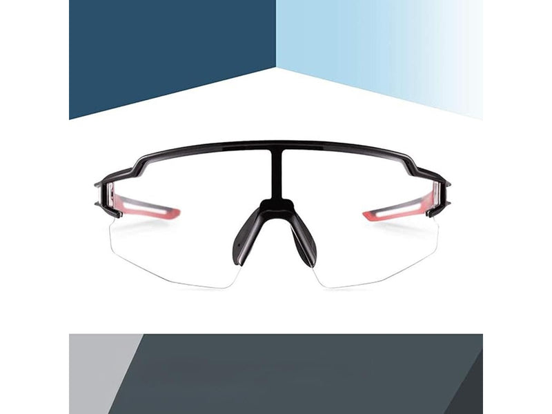 Rockbros 10173 Photochromic UV400 Cycling Glasses - Black and Red